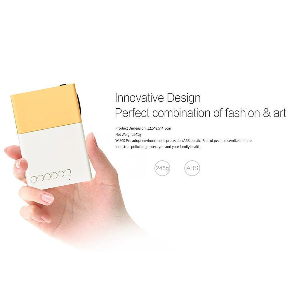 Beliebter YG300 Gelb-Weiß Mini-Projektor: Tragbarer HD-Projektor für Kinder, ideal für den Heimgebrauch