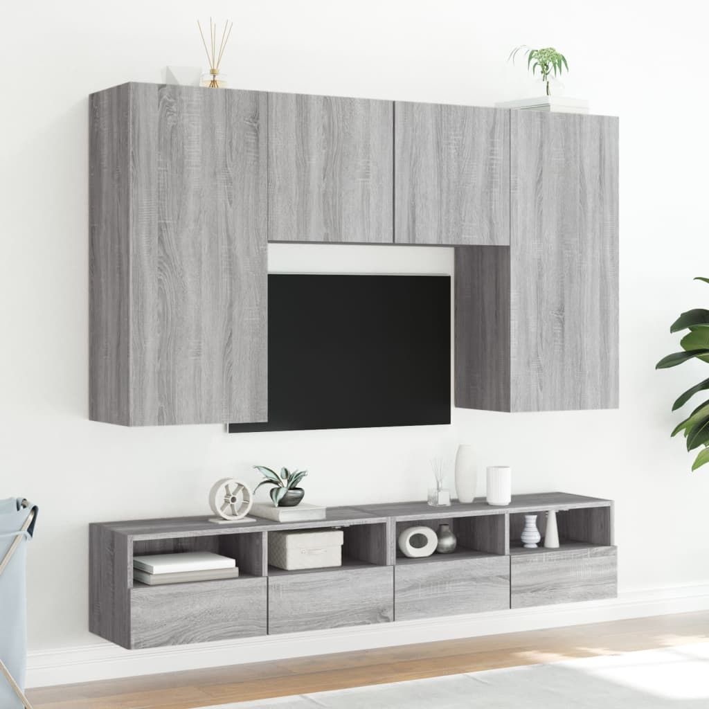 Vidaxl Ścienna Szafka Tv, Szary Dąb Sonoma, 80X30X30 Cm