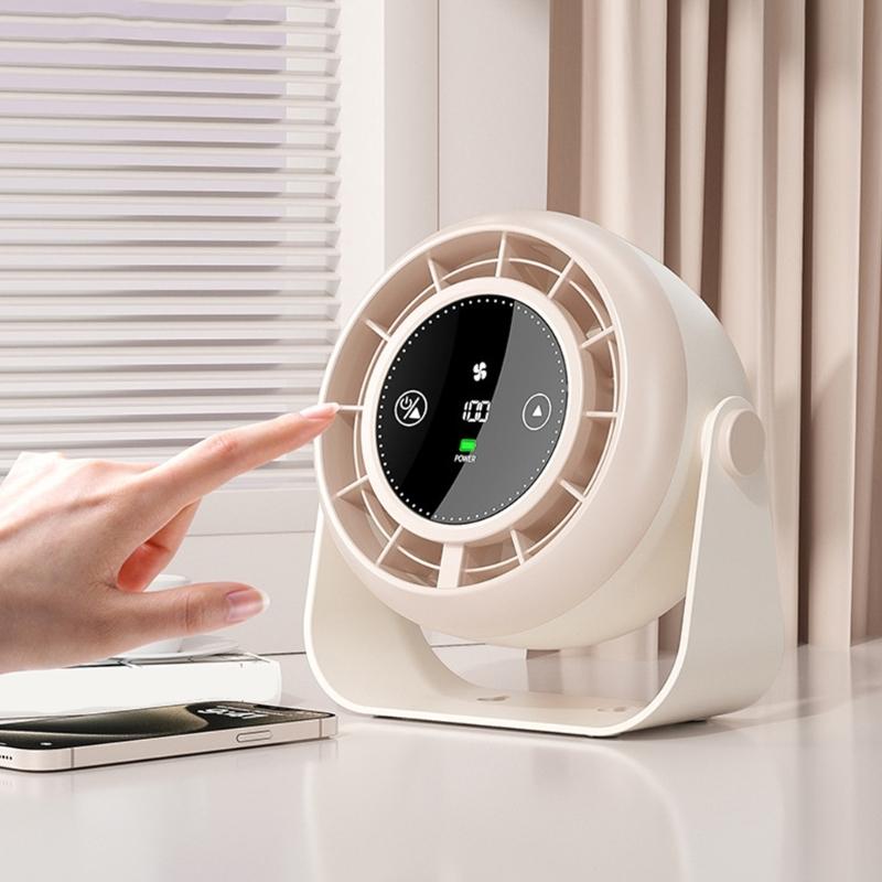 100 Speeds Digital Display Quiet Table Fan Low Noise Desktop High Speed Fan Portable Air Coolers Tool for Office Home