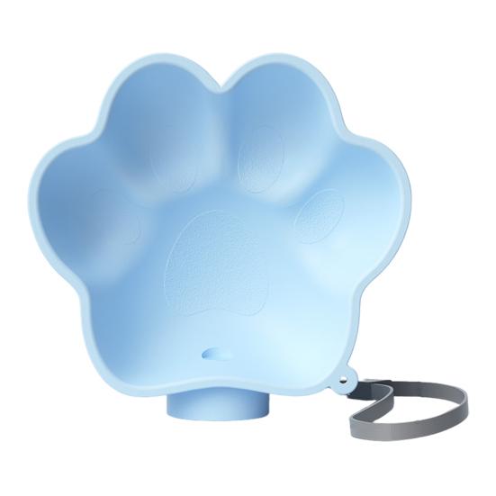 

Dog Water Bowl Pet Paw Design Plastic Drinking Dispenser Attach to Water Bottles for Outdoor Travel Hiking Accessory синий