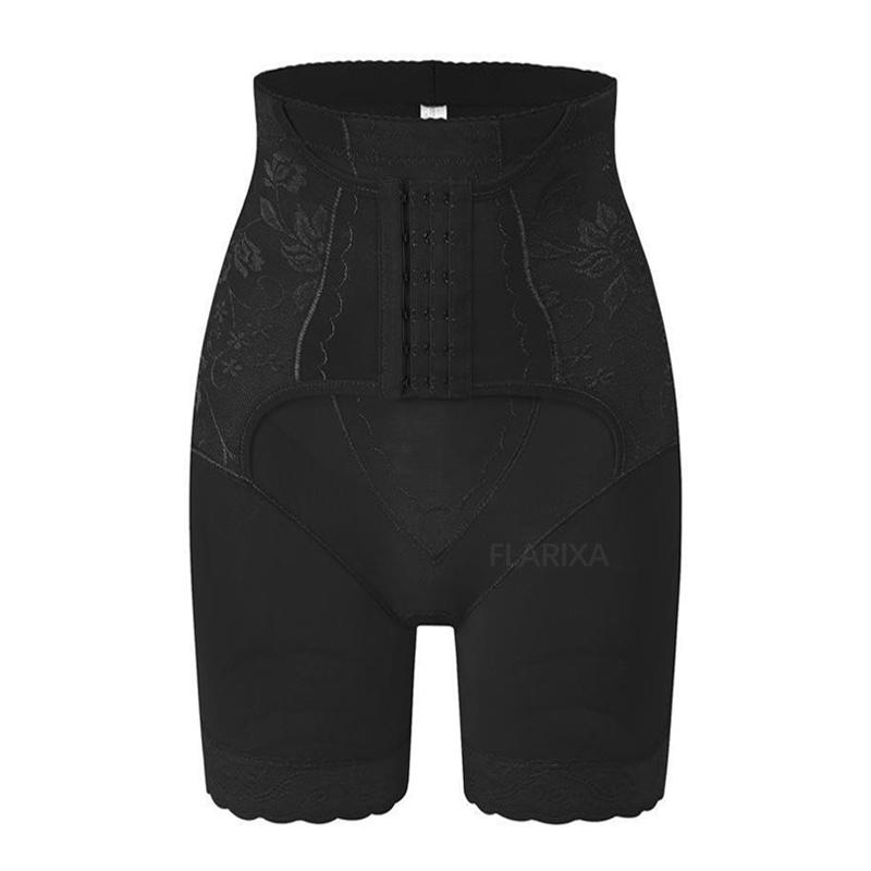 Flarixa High Waist Tummy Control Pants Women Flat Belly Shaping Panties Breasted Body Shaper Butt Lift Shorts Slimming Underwear