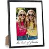 The Best Of Friends Wooden Photo Frame For 4" X 6" Picture - Farmhouse Tabletop Picture Frame With Stand For Home Office Decoration - Friendship Gift