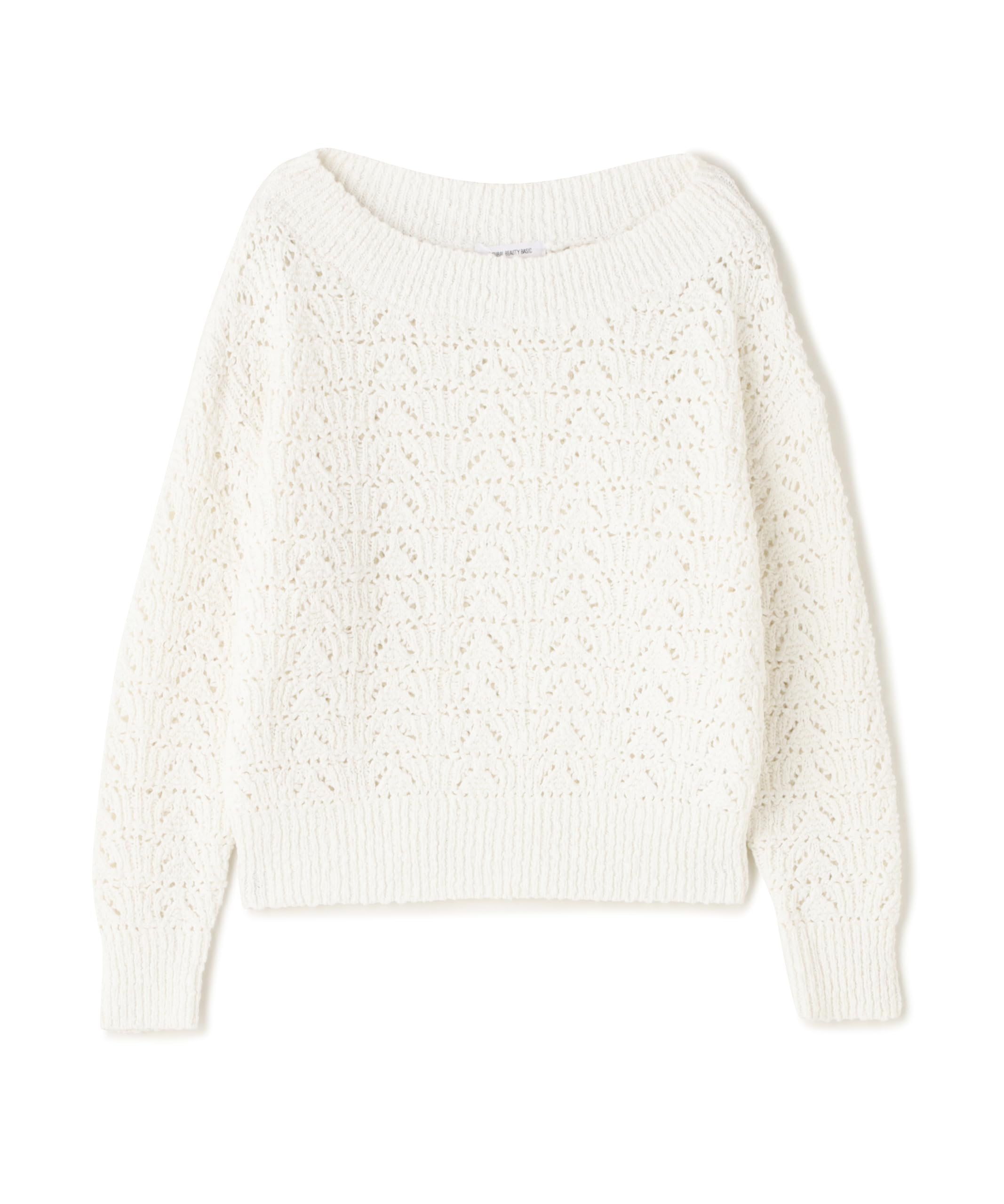 

Белый женский свитер Natural Beauty Basic с вырезом лодочкой, вязаный крючком белый