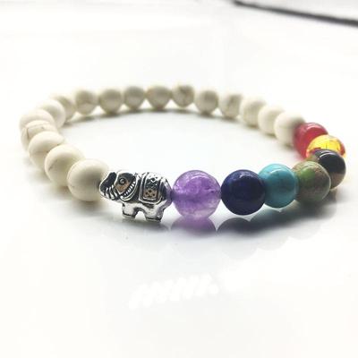 8 Mm Chakra Mala Gemstone  Beads Energy Bracelet Multicolor