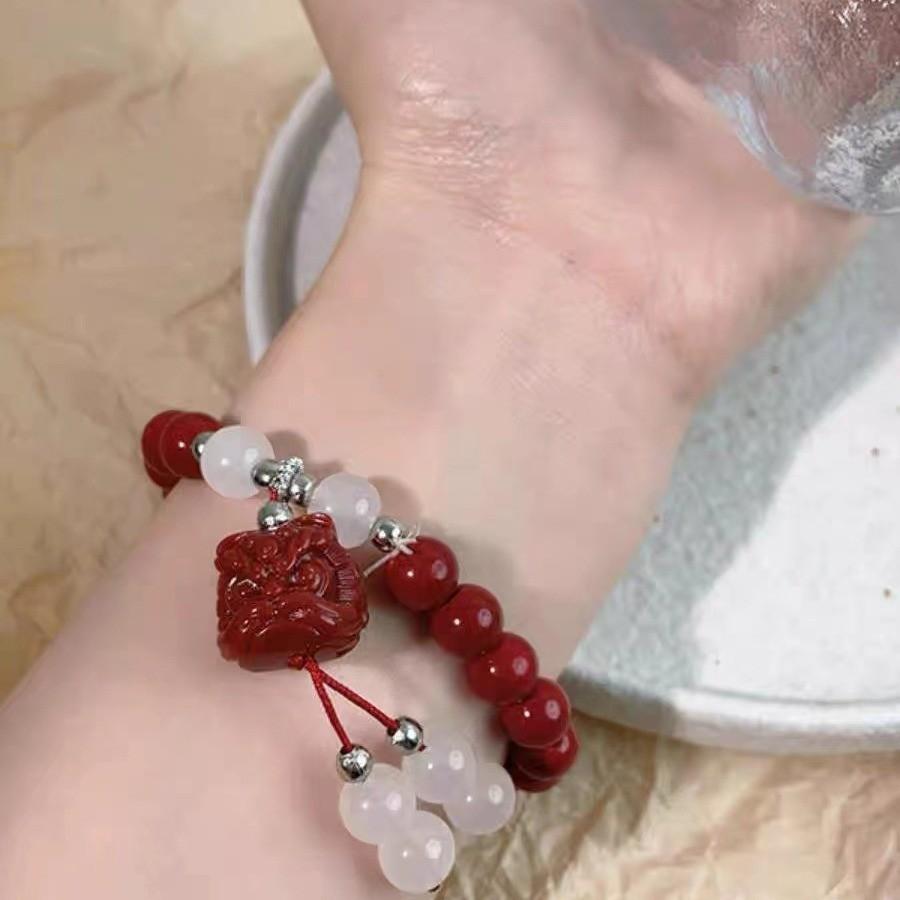 Sophisticated Red Lion Beaded Bracelet For Women Bohemian And Vintage Charm