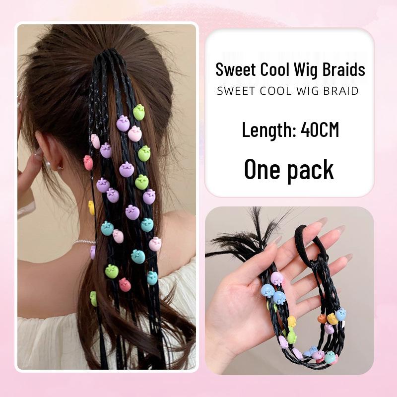 Sweet Cool Boxer Braids Wig for Kids - Ponytail Heart Braids Hair Ties & Accessories