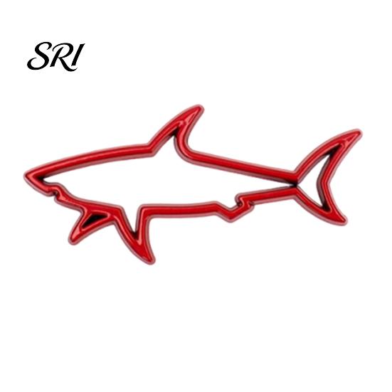 Electric Vehicle Decal Zinc Alloy Shark Car Sticker 3D Hollow Out Animal Non-fading for Side Creative Badge Motorcycle Vehicles Easy Stick