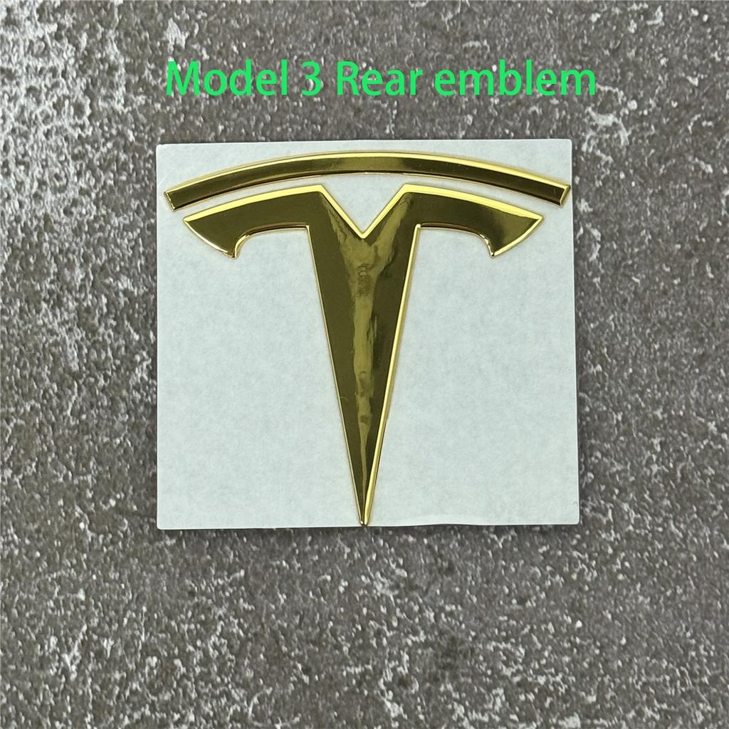 100% Authentic Tesla Model 3/Y Metal Logo Emblem - Front or Rear Trunk Replacement Kit Exterior Decoration Parts Car Accessory