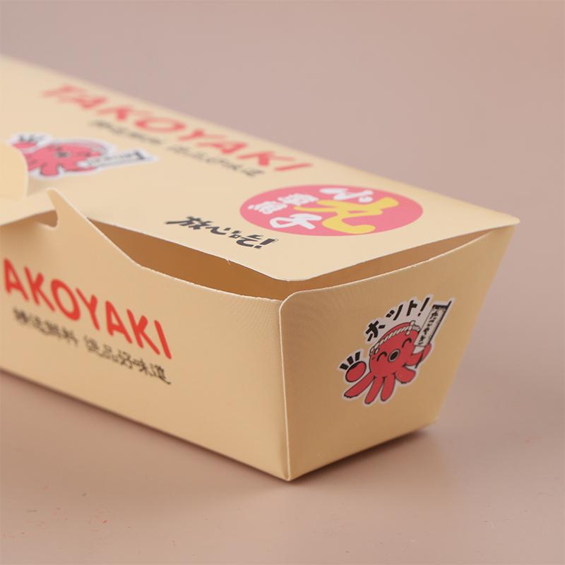 50 szt. Pudełko do pakowania kulek ośmiornicy Japońskie jedzenie uliczne Takoyaki Jednorazowe opakowanie na przekąski na wynos Papierowy pojemnik do pakowania Zaopatrzenie na imprezę