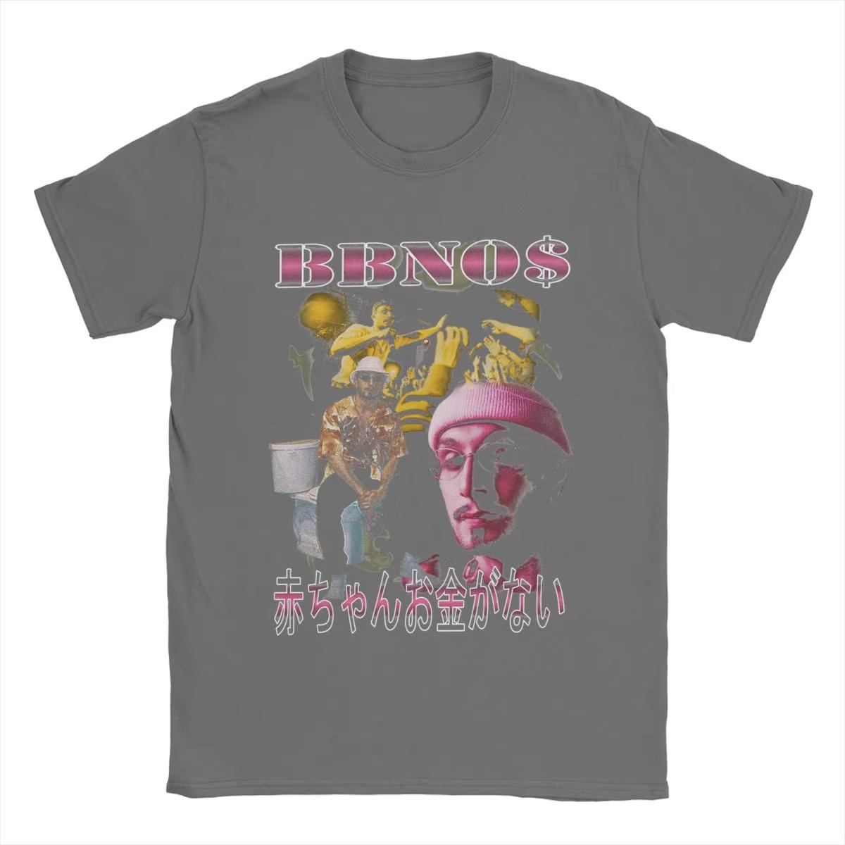 

Винтажные футболки BBNO$ Vintage Bootleg для мужчин с круглым вырезом, 100% хлопок, футболки с коротким рукавом, одежда с принтом XXXXL