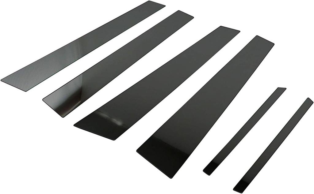 BRIGHTZ Camry AVV50 Finish Stainless Steel Black Plated Pillar Panels for AVV and Camry Hybrids Ultra-Mirror (6-Piece Set) [PIL-BLA-156] 50, V50,