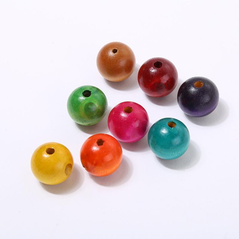 6-25MM Wood Beads Round Wood Ball Loose Spacer Beads for DIY Jewelry Craft Making Home Decoration Christmas Tree Farmhouse