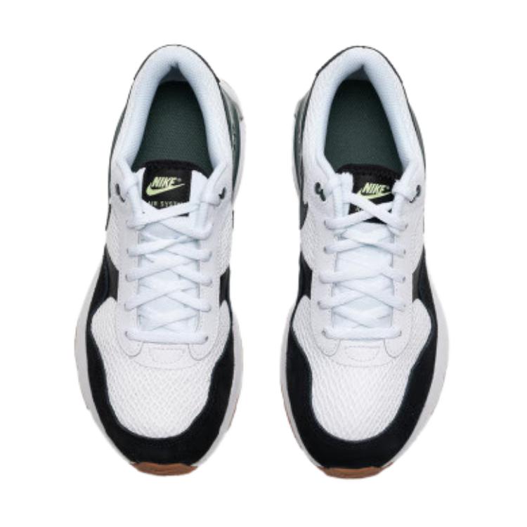 Nike Air Max SYSTM GS White Black Vintage Green Kids Sneakers Barely-Volt DQ0284-115