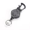 Heavy Duty Retractable Keychain with Magnetic Closure Tactical ID Badge Holder Reel Carabiner Clip Easy-pull Buckle