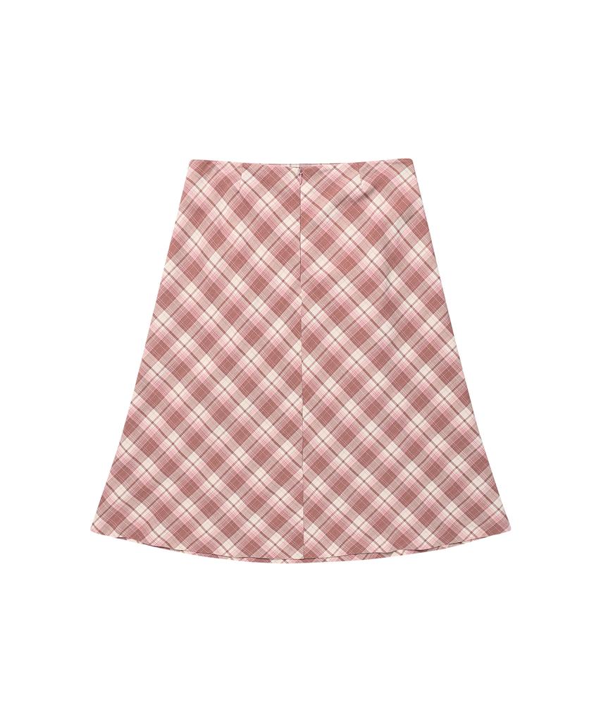 Ames Worldwide Grace Flared Midi Skirt Pink