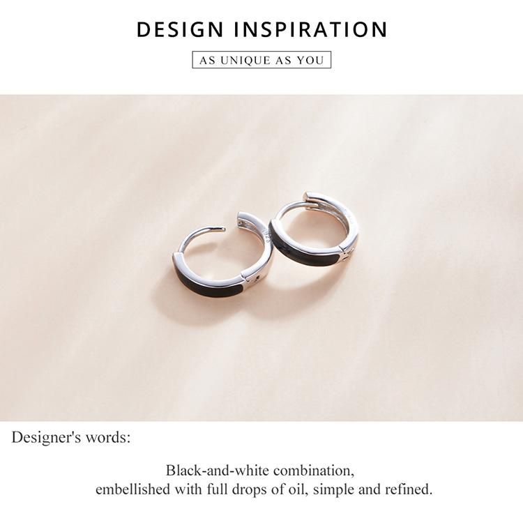 BAMOER Äkta 925 Sterling Silver Enkel linje flickörhängen dyrbara smycken kvinnor örhängen present