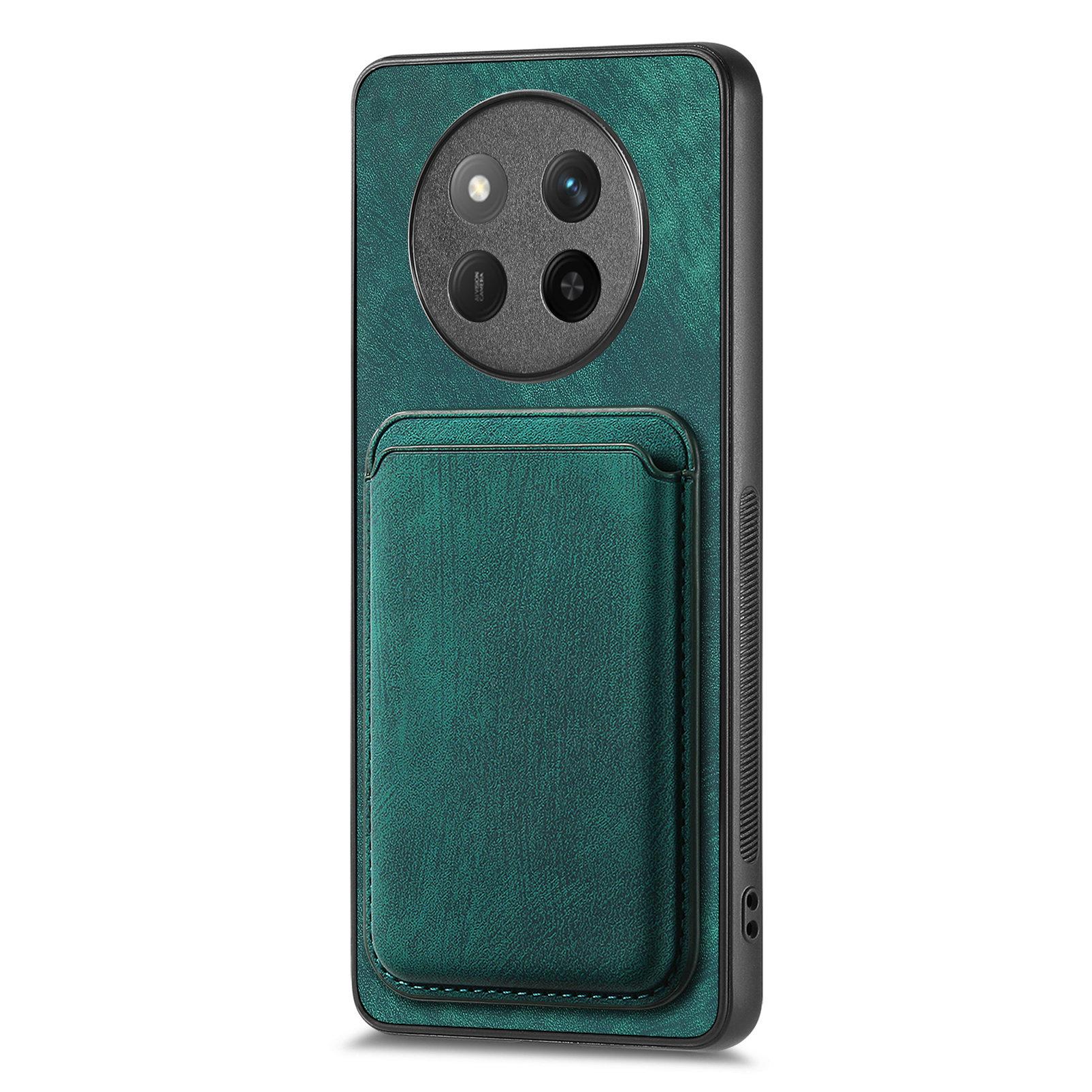 

For Honor X60 Pro 5G/Honor Magic7 Lite 5G/Honor X9c 5G Case Compatible with MagSafe Leather Back Cover with Detachable Card Holder Blue