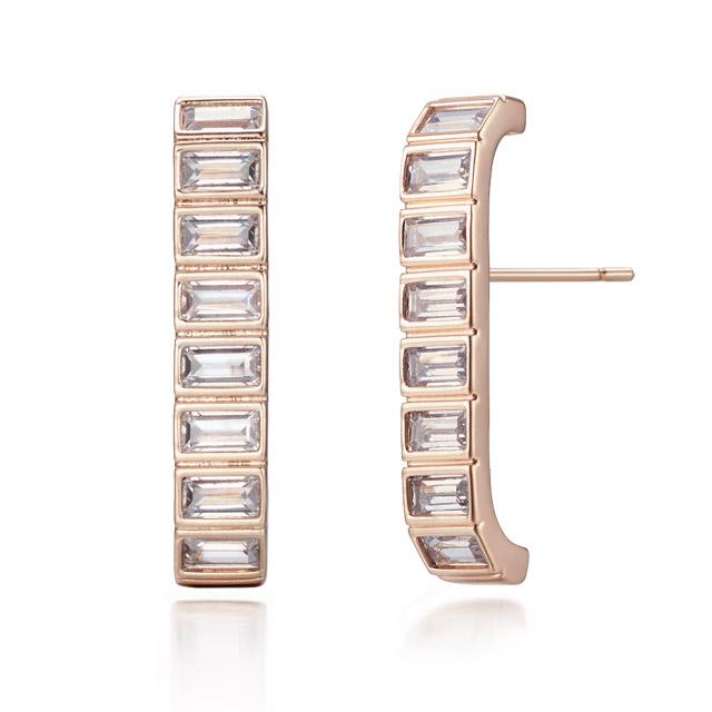 Cranne 14K Gf Baguette Cubic Earrings C24Egf078