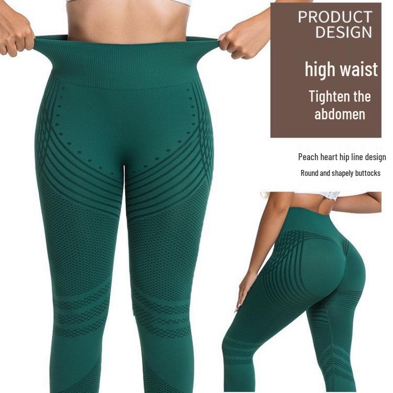 

Cross-Europe Seamless Butt-Lifting High-Waist Yoga Pants with Tummy Control Large небо синє кольору
