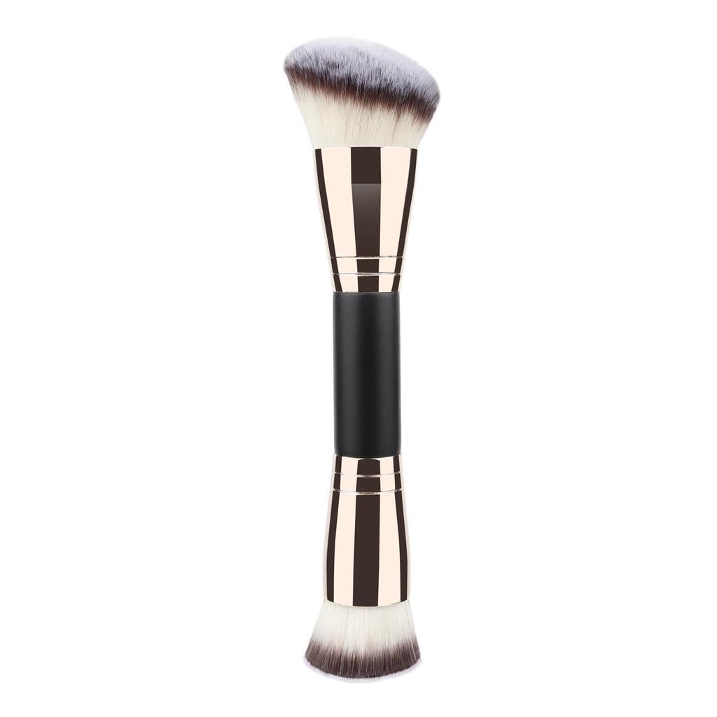 Double-Ended Makeup Brush: Slanted, Round, Contour, and Flat Foundation Brush - Single Brush