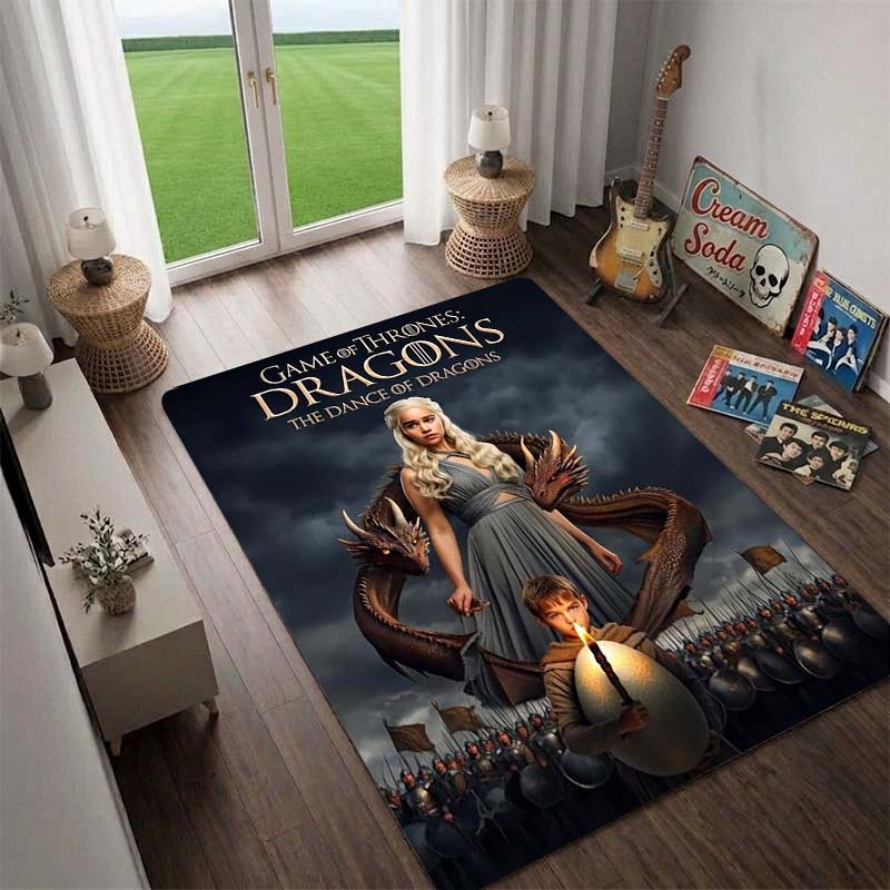 House Targaryen,the Dragon Queen,*Game of Thrones* Rug,Living Room Rug,Floor Mat for Computer Chair, Doormat, Bedside Carpet