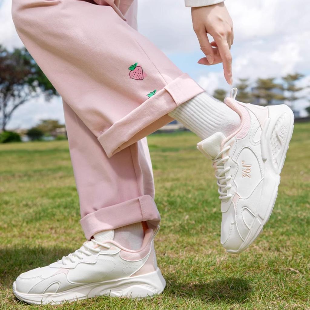 361 Slip Resistant Abrasion Resistant Low top Running Shoes Women's White Pink 682446728-1