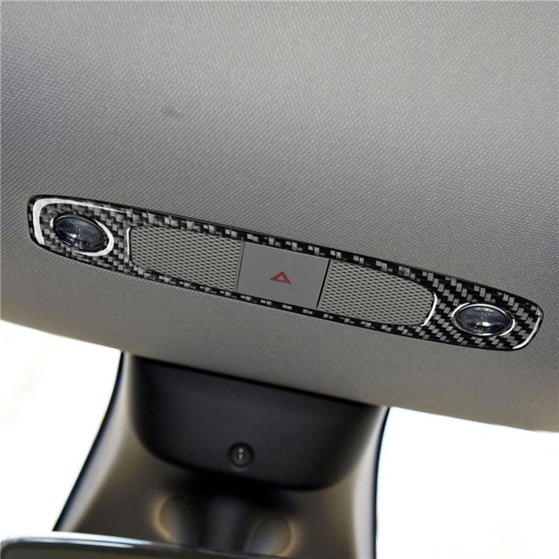 Carbon Fiber Car Interior Headlight Switch Panel Frame Trim Sticker For Tesla Model Y 3 2017-2025 Auto Styling Accessories