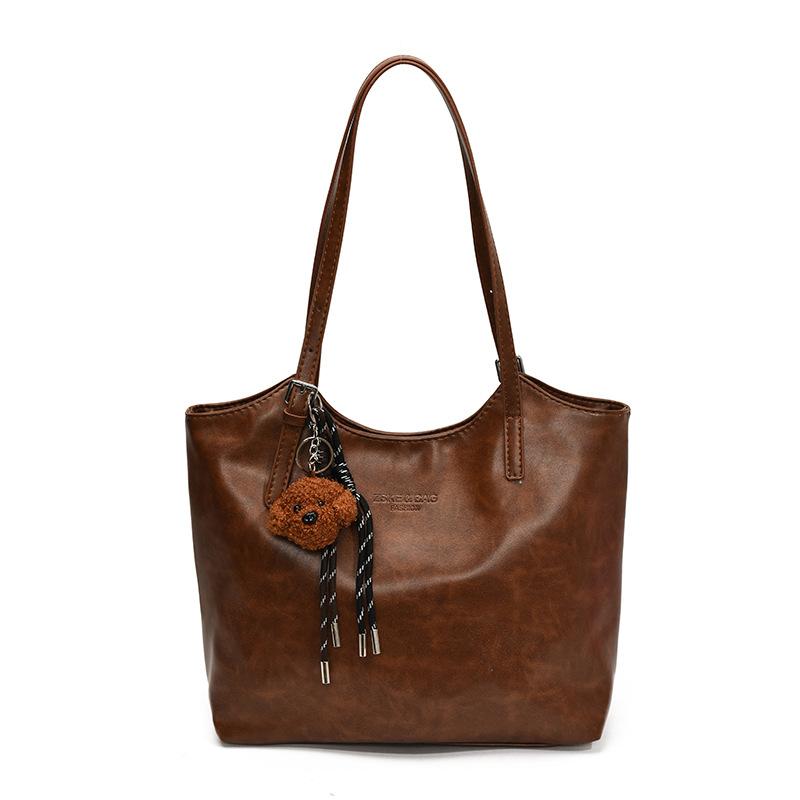

Women s bag 2025 autumn and winter new large-capacity tote bag women s retro underarm bag commuter shoulder bag no pendant коричневый