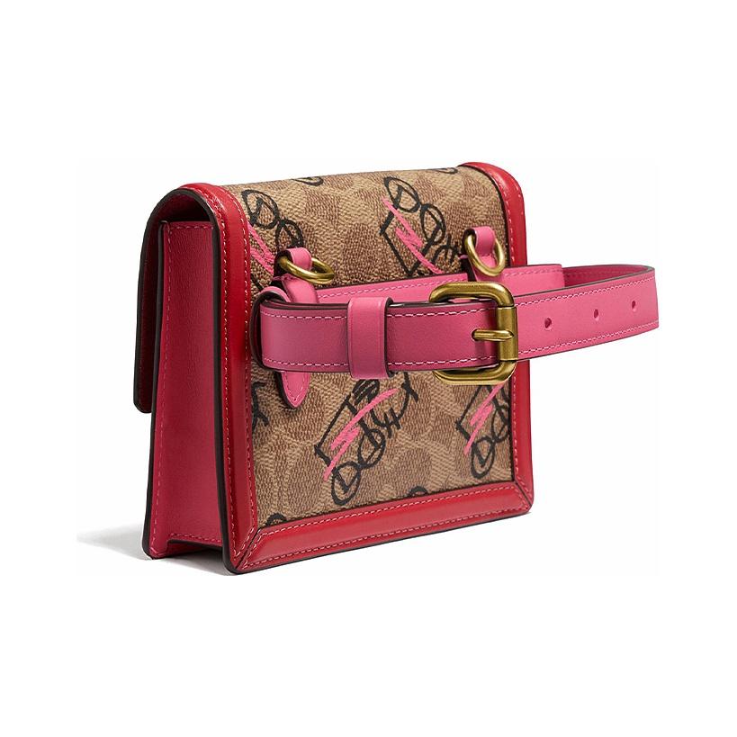 Coach Hutton 15 Synthetic Leather Shoulder Bag Women Shoulder Bag Red 5458-B4QUP