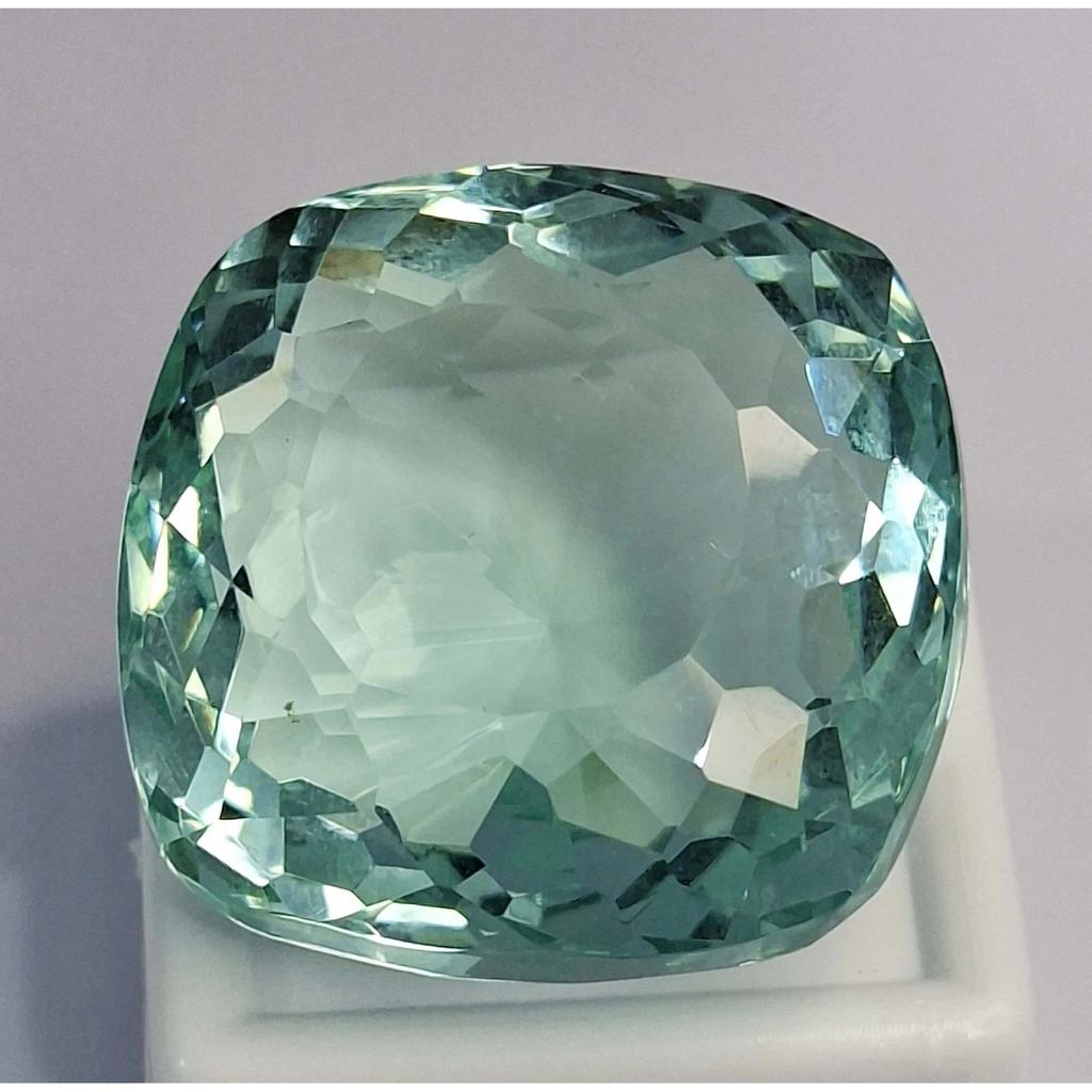 88-90 Ct Lab Created Sea Green Topaz Cushion Cut Stunning Certified Gemstone