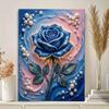 Crystal Pearl Painting 5D DIY Frame Decoration Painting Blue Rose Home Wall Decoration Transparent Pearl Gemstone Painting Picture Art Crafts