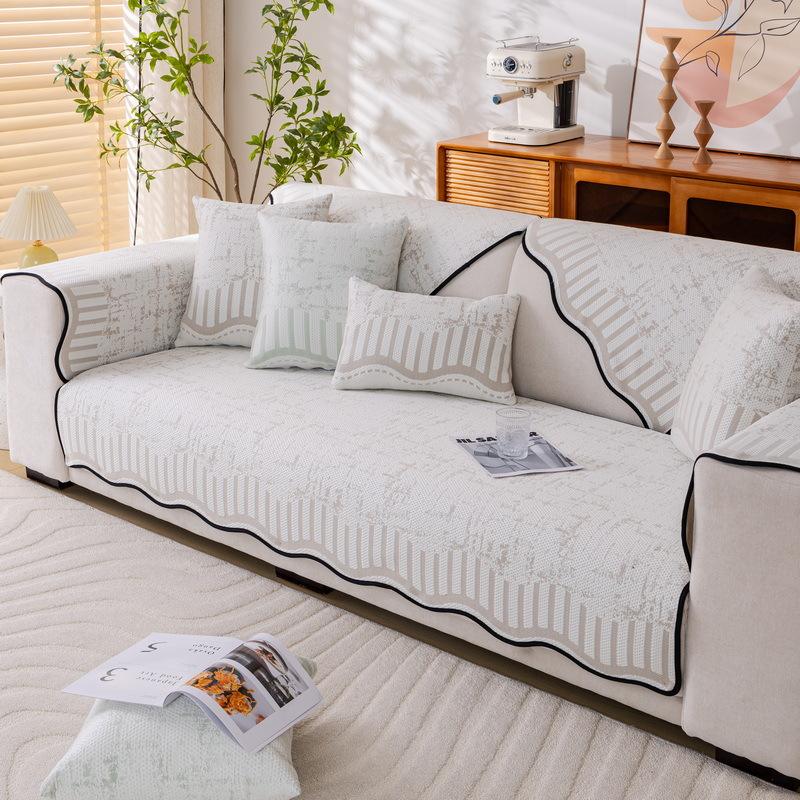 

Special-Shaped Cold Silk Sofa Cushion Cover Cloth Summer New Mat Seat Cushion Fixed Non-Slip Seat Cushion 70*70cm