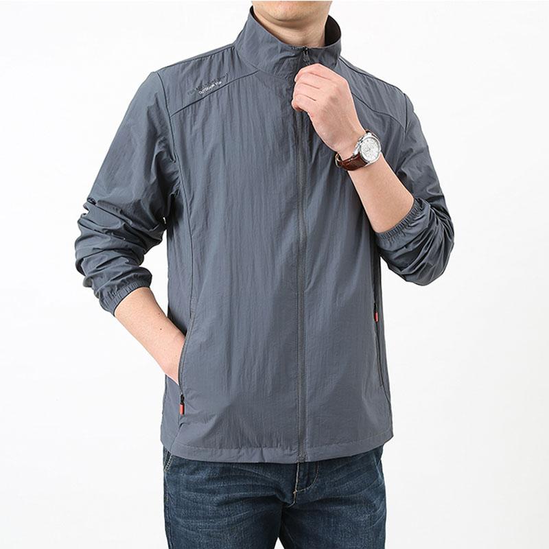 Buy Ice Silk Dry Quickly Summer Men Stand Collar Thin Jacket Outdoor