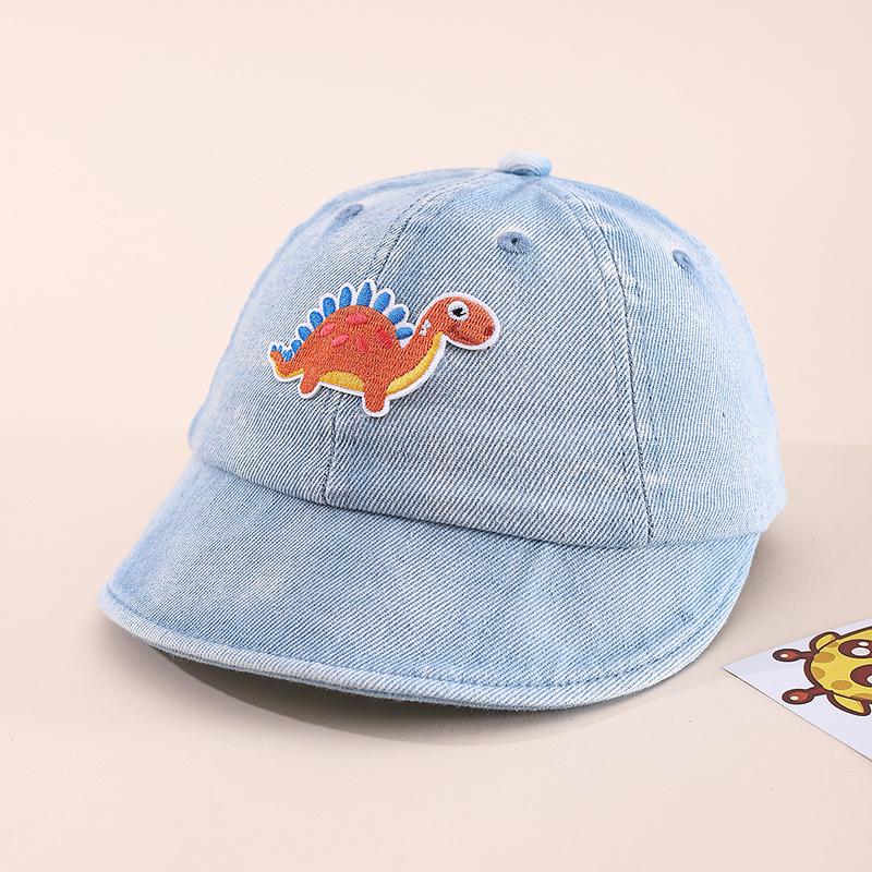 

Korean Style Kids Cartoon Dinosaur Denim Wide Brim Cap - Sun Protection for Boys & Girls 50cm/1-3 years світло-синій колір