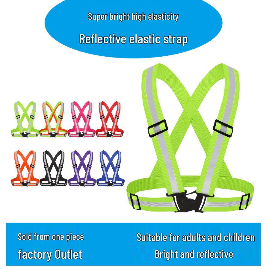 Reflective Outdoor Adjustable Safety Vest for Night Running and Cycling