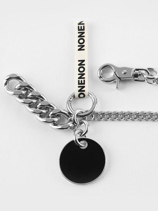 NONENON BLACK CIRCLE KEYRING_L