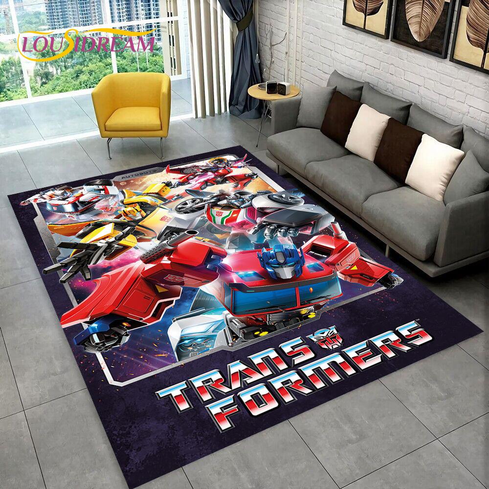 3D Transformers Cartoon Autobots Teppich für Zuhause Wohnzimmer Schlafzimmer Sofa Fußmatte Dekoration, Kinderzimmer Teppich Rutschfeste Bodenmatte Geschenk