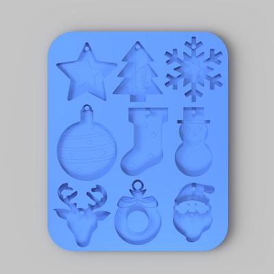 Plastic Mould Christmas Whole Version of Key Ring Silicone Mould