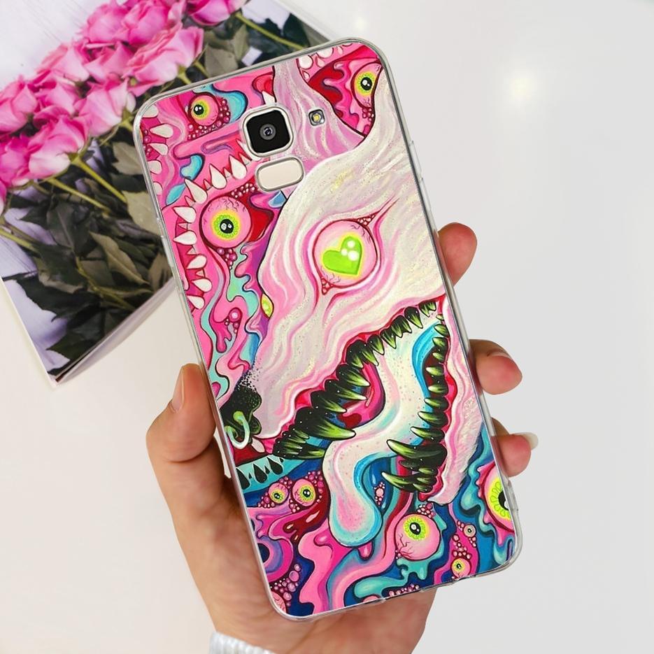For Samsung Galaxy J6 2018 Case SM-J600F Stylish Painted Cover Clear Silicone Soft TPU Phone Case For Samsung J6 Plus J6+ Bumper