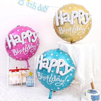 Set de 5 globos de cumpleaños, globo de aluminio redondo con forma de estrella de cumpleaños con letras de Feliz cumpleaños, fiesta de cumpleaños