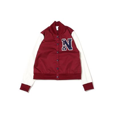 Veste Femme Rouge à Simple Boutonnage avec Imprimé Logo Rétro Américain DZ4631-638
