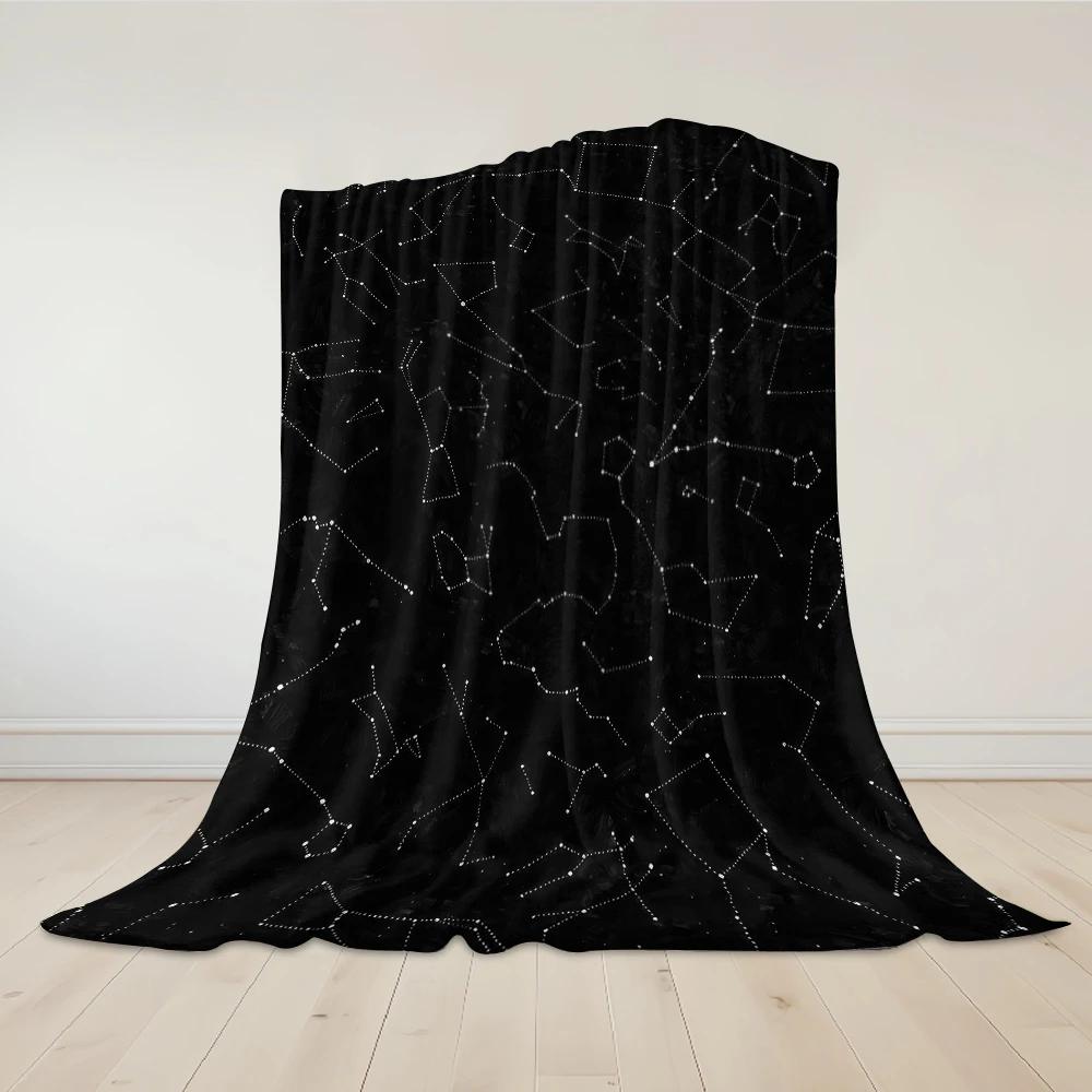 Starry Web Flannel Blanket Warm Soft Halloween Christmas Couch Warm Cozy Decorative Decor Gift For All Season