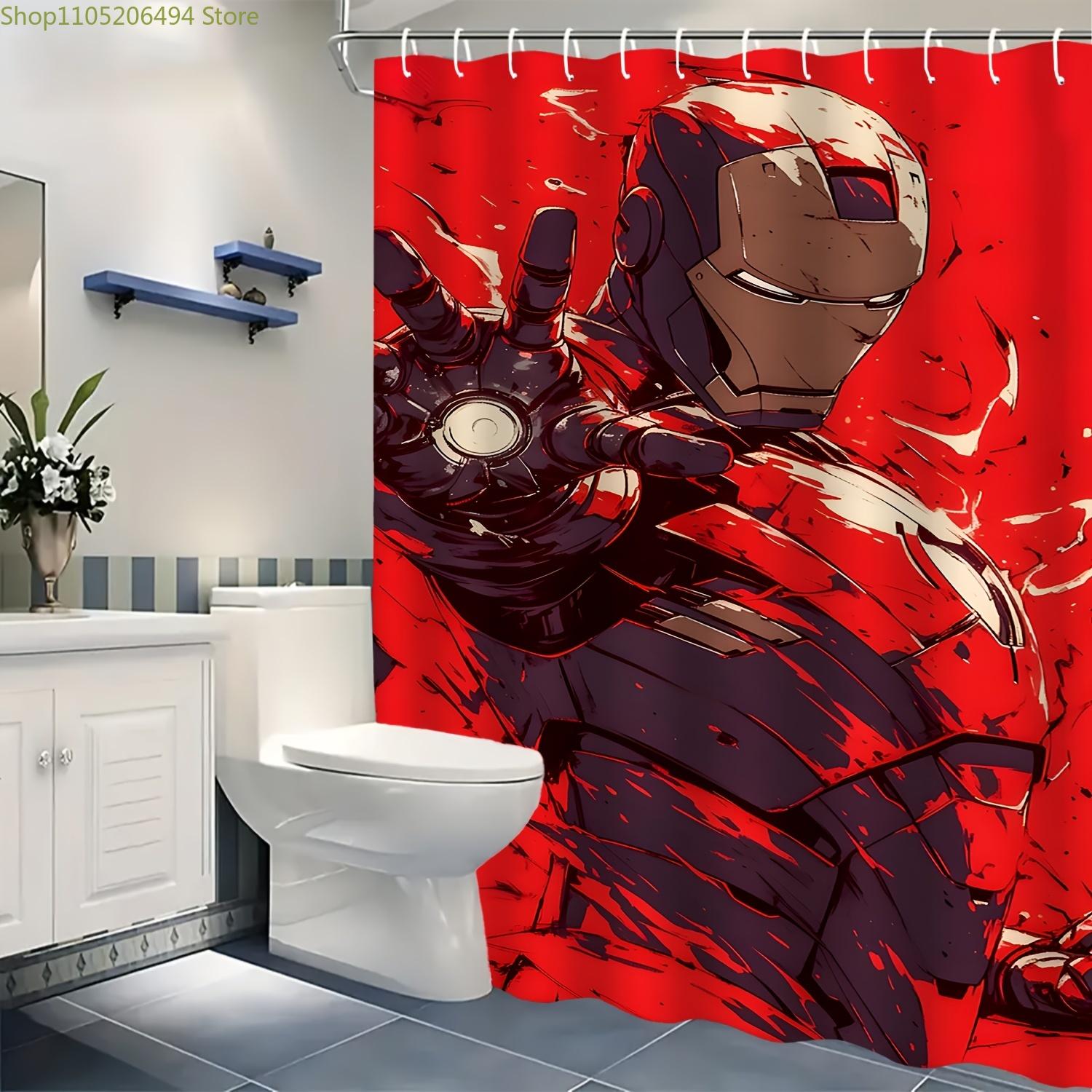 

A Printed Shower Curtain Featuring Iron Design, Made of Durable Polyester Fabric, Suitable for Cozy Home Bathrooms And Guest R 90x180cm