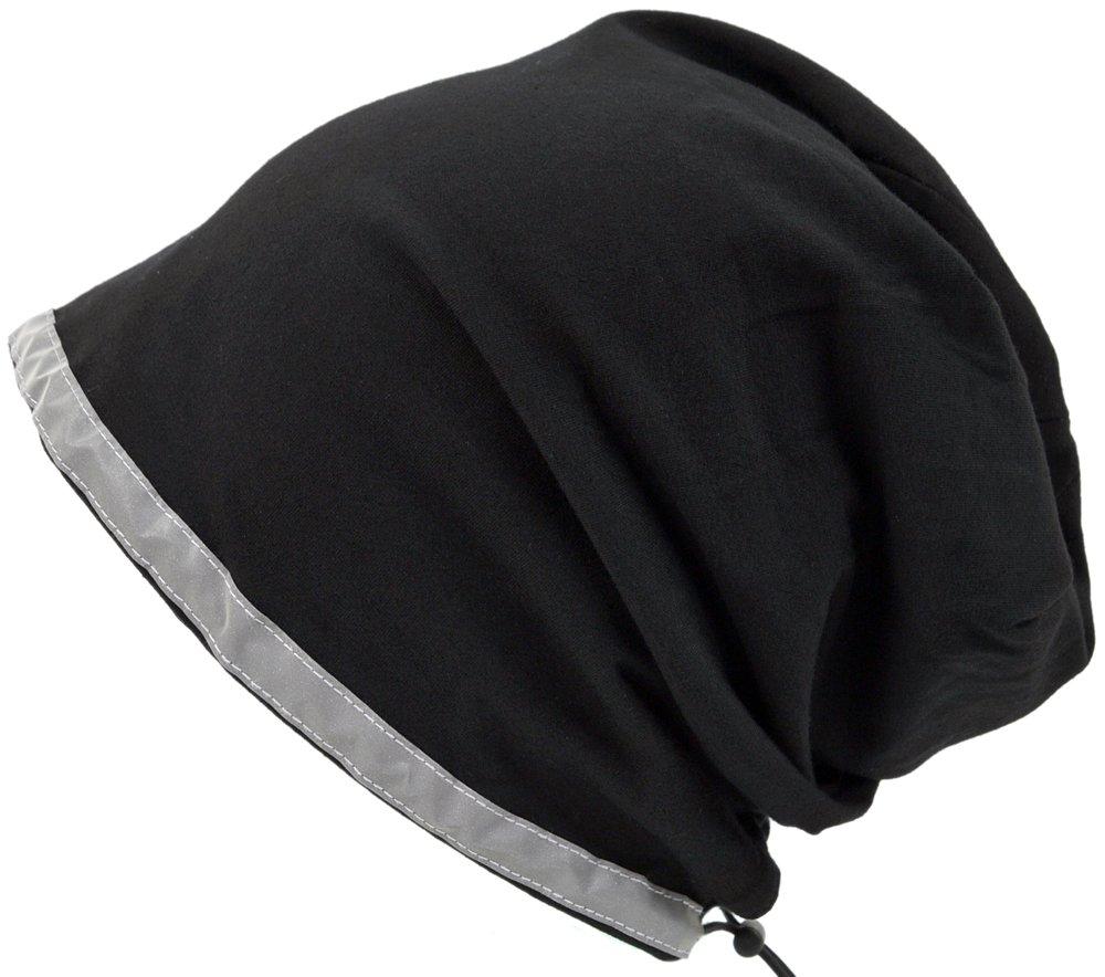 Big Watch Stretch Knit Cap with Reflective Sizes L and XL VN-01 Men's Detail, Black,