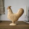 Hand-painted Wooden Bunny Statue Rooster Painting Rabbit Figure  Home Decoration