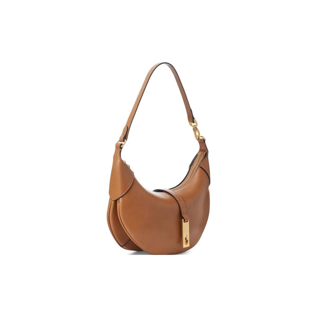 Polo Ralph Lauren Polo ID Adjustable Strap Dumpling Bag Leather Handheld Shoulder Bag Women bags Brown 428871248003