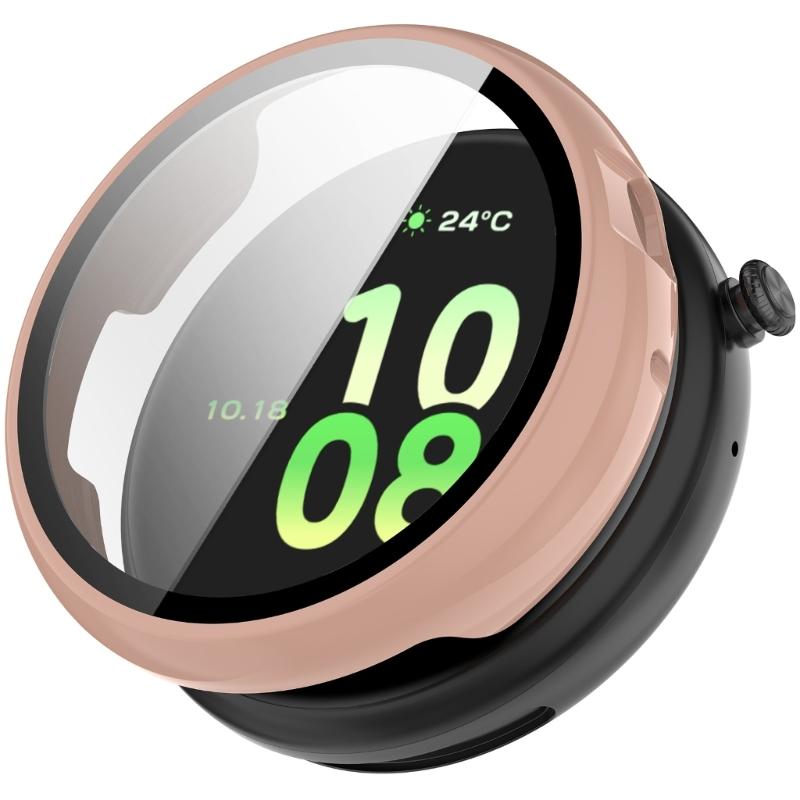 Case for Watch Fit 44mm Tempered Glass Screen Protectors & Hard PC Protective Bumper Smartwatch Accessories
