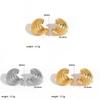 Boucles d'oreilles géométriques en acier inoxydable pour femmes avec texture d'aile