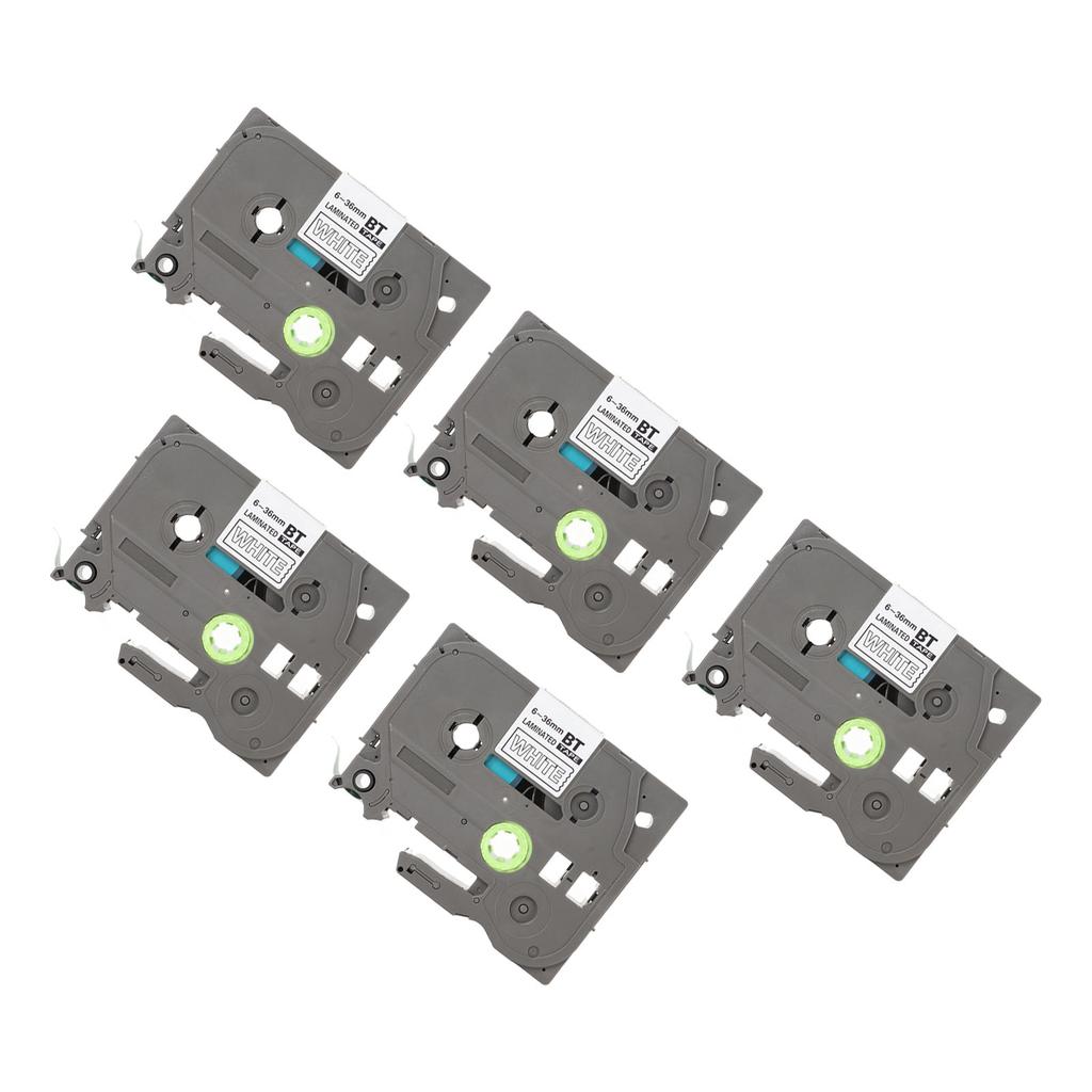 5Pcs Label Maker Tape 9mm Laminated Waterproof Colorfast Multi Purpose Labeler Tape for PT D210 PT D200 PT H110 PT D400