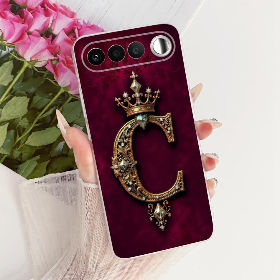 For Realme 16 RMX5171 2026 Royal Crown Initial Letter Couple Phone Case For Realme 16 5G Soft Silicone TPU Covers Bumpers